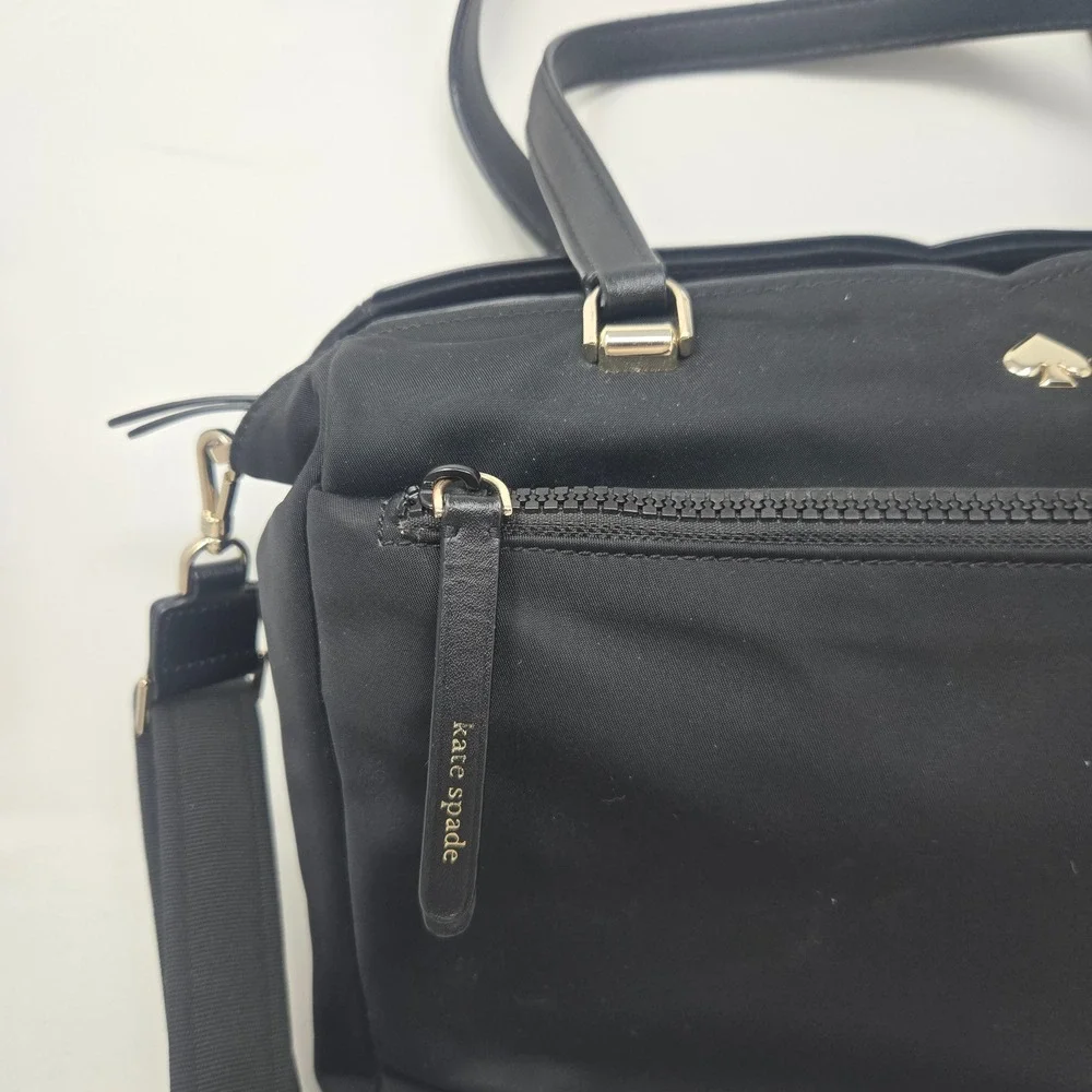 Kate Spade Chelsea Jae Medium‎ Satchel Black Nylon Crossbody Bag WKR00562